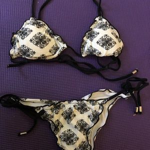 Brazilian Black & White Bikini Set